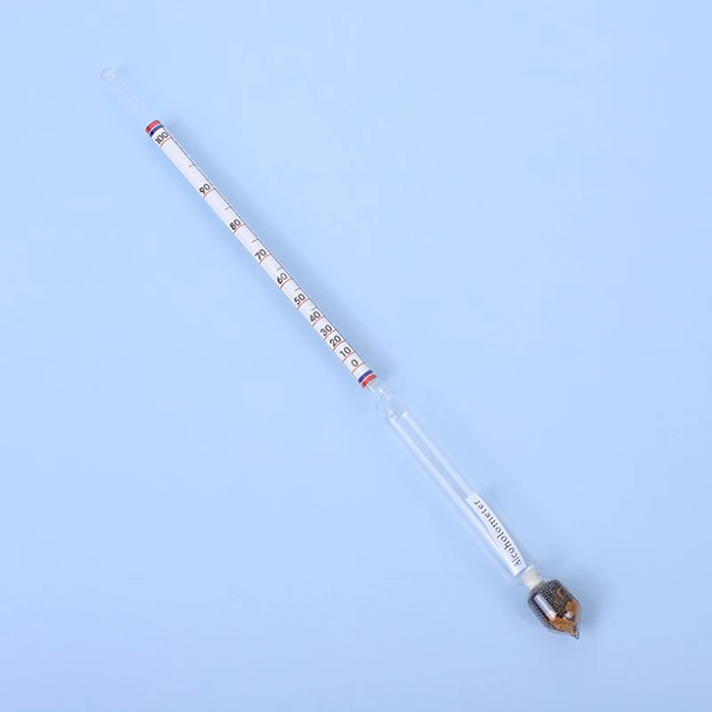 1Pc 0-100 Degree Glass Wine Alcohol Meter Wine Concentration Meter Liquor Alcohol Fruit Rice Measuring