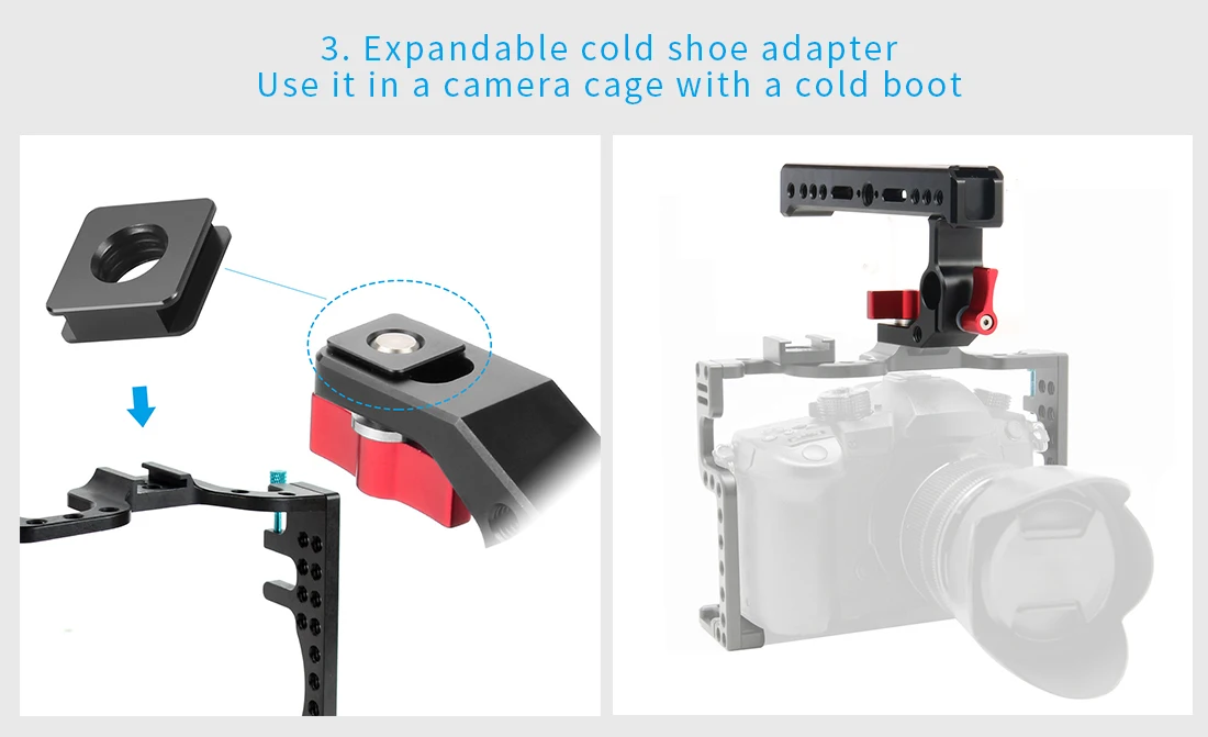 XT20 XT30 Kamerakäfig Rig Griff oben 15 mm Stangenklemmhalterung Videostabilisator Schutzrahmen für Fujifilm Fuji XT-20 XT30II – Detail 22