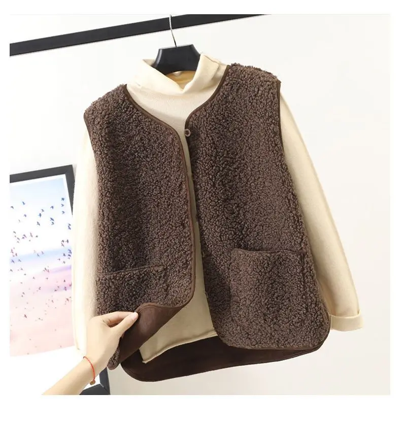 Fashion O-Neck Pockets Sleeveless Vests Coats Women\'s Clothing 2023 Autumn Winter Loose Commuter Tops All-match Jackets