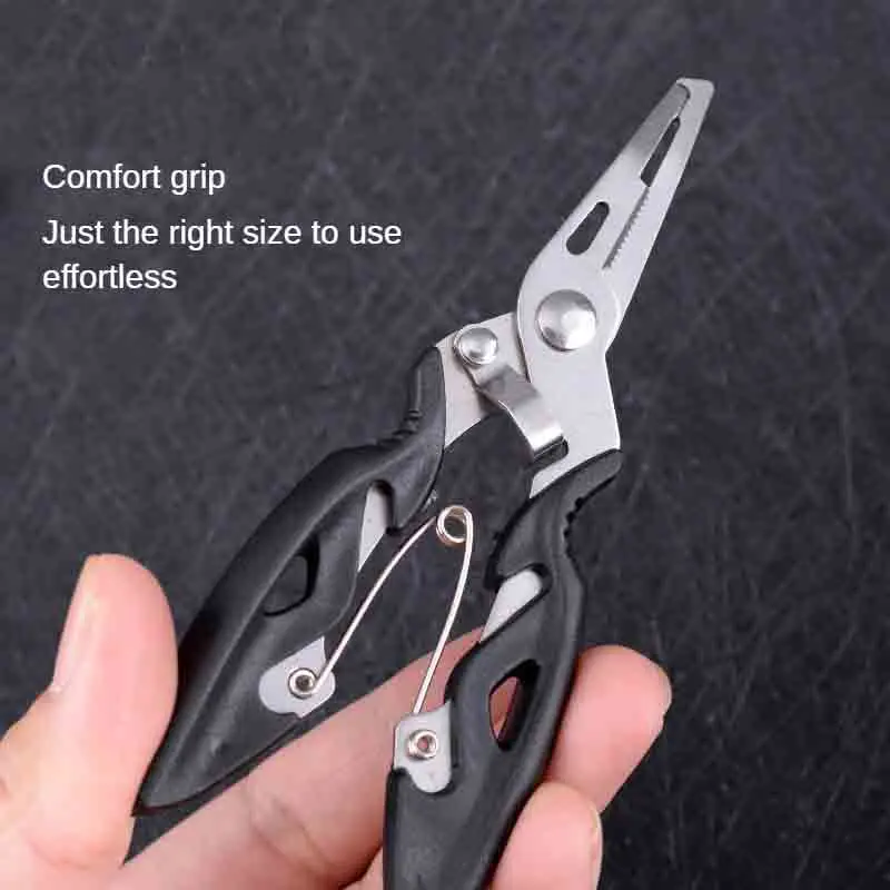 Description Picture 5 of itemMultifunctional Curved Mouth Road Sub Pliers Cutting Lines Uncoupling Fish Hooks Opening Coils Outdoor Fishing Tools Plier