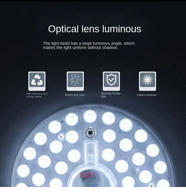 Description Picture 5 of itemPhlanp LED Ring PANEL Circle Light 12W 18W 24W 36W SMD2835 AC 220V LED square Ceiling board the circular lamp board LED source