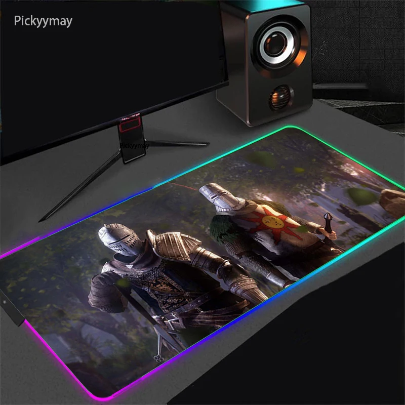 

Game Dark Souls Gaming RGB Mouse Pad Speed Laptop Keyboard Pad Large Computer Desk Carpet LED Mouse Mat MousePad With Backlight