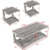Unique 47.8" Coffee Tables for Living Room Square Wood Coffee Table with Storage, Sofa Table Home Office, Farmhouse Apartment Di 2