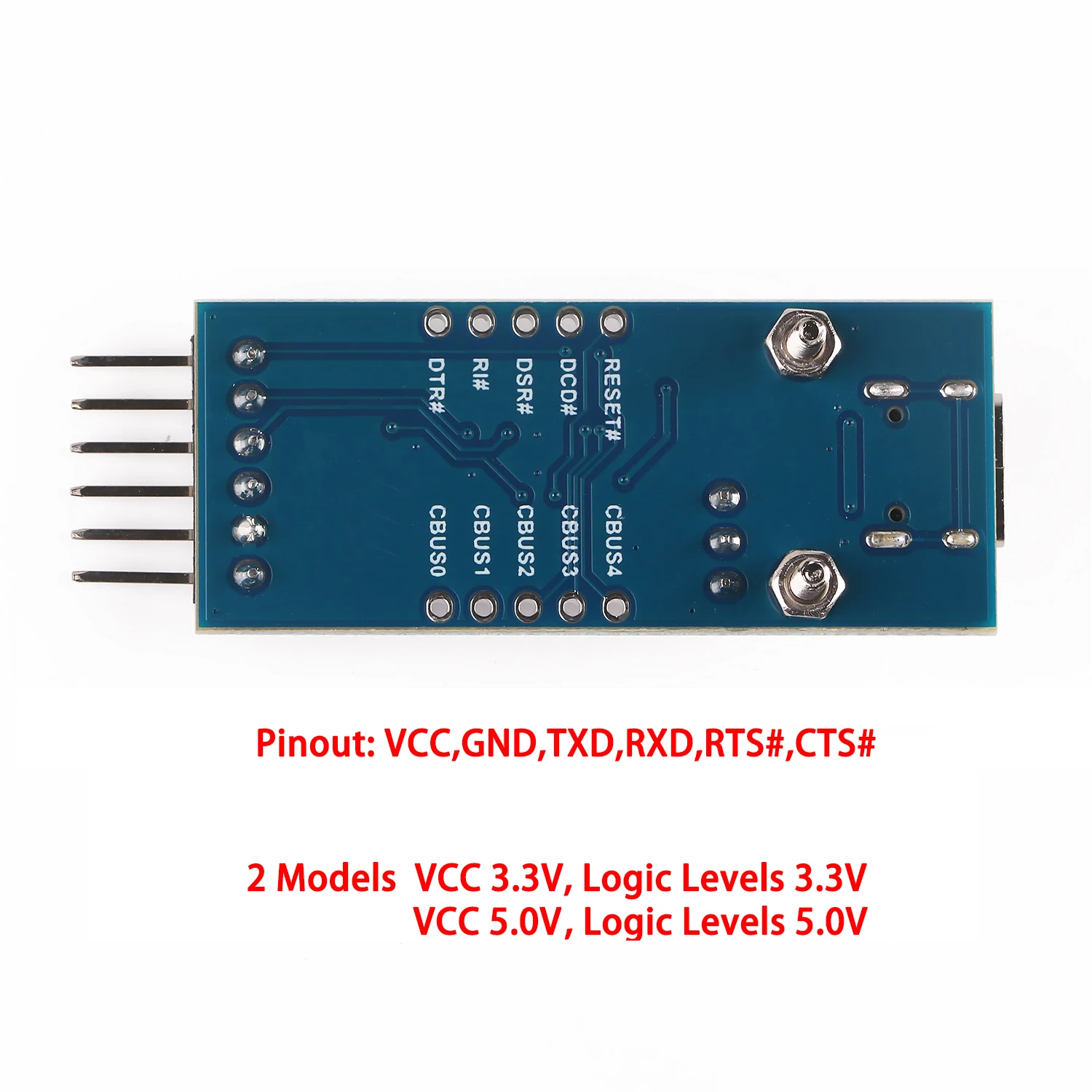 USB Type C Female to TTL Serial Converter 3.3V 5V FTDI Board Mudel Cable 6 Pins 6P Uart Aadpter