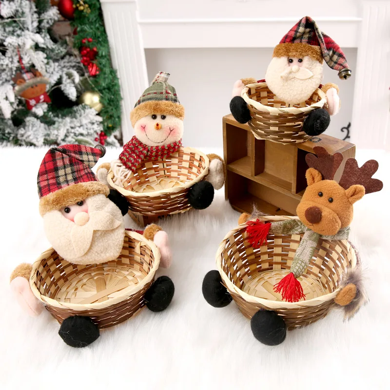 Merry Christmas candy storage basket Santa Claus storage basket Christmas candy decoration Xmas gifts box