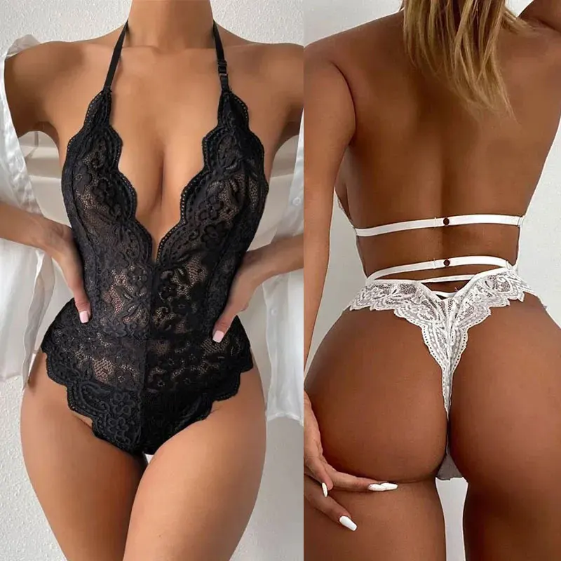 Women Lingerie New Erotic Open Crotch Women's Hot Plus Size Sexy Lingerie Underwear Pajamas Lace Transparent Dress Sex Clothes Babydoll