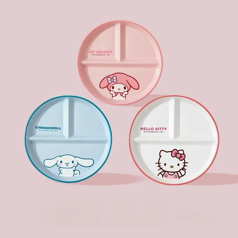

Sanrio Hello Kitty Ceramic Compartmented Dinner Plate Cinnamoroll My Melody Cartoon Cute Good-looking Children's Tableware