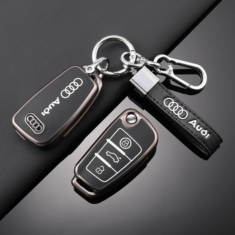 TPU Car Smart Remote Flip Key Case Cover Protection Shell For Audi A1 A3 A6 A6L Q2 Q3 Q7 TTS R8 S6 RS3 Auto Keychain Accessories key case cover,key case,flip key fob shell,car key shell