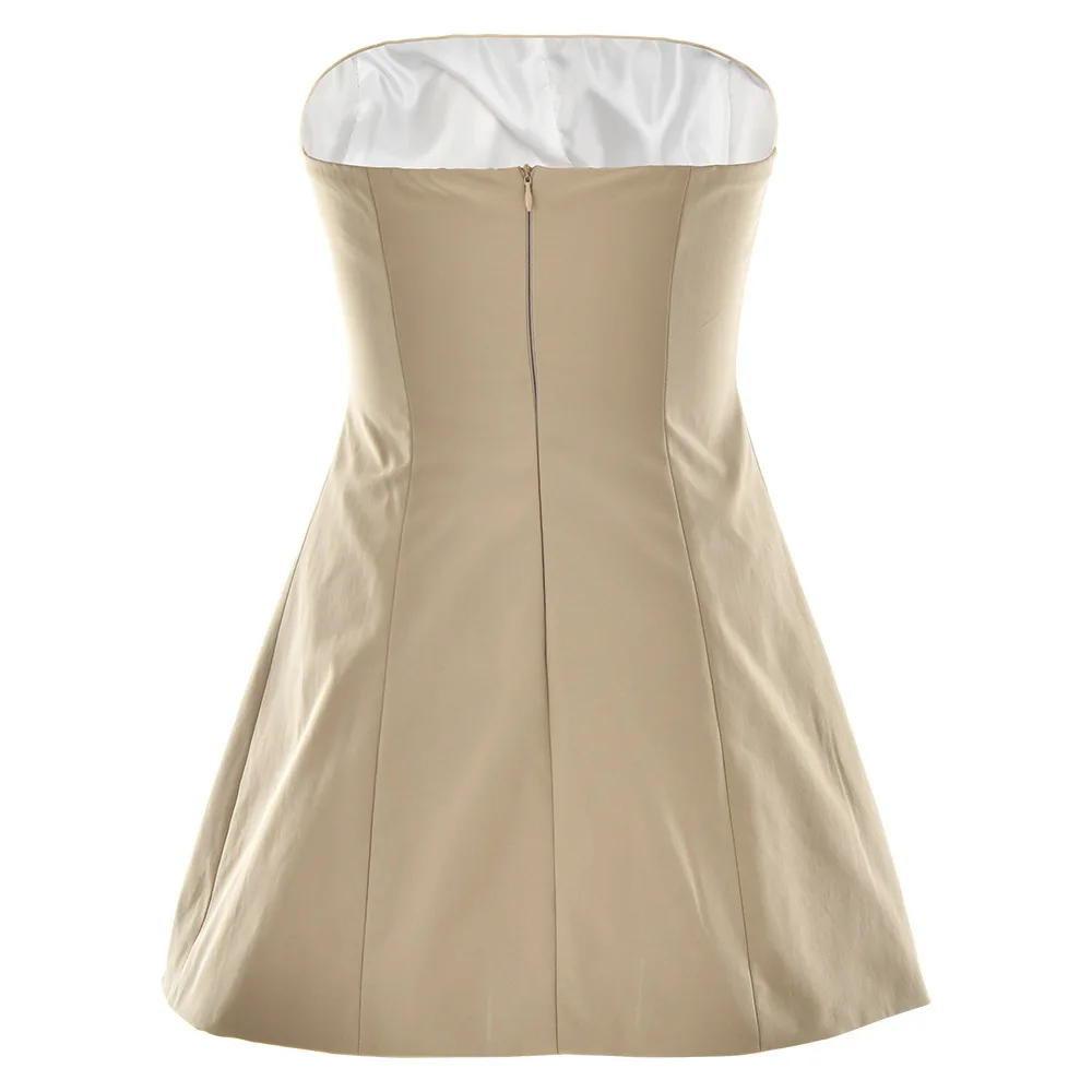 Sexy Strapless Skirt Tight Women Dress 2025 Autumn / Winter New Female Off Shoulder A-line Dress Bodycon Street Clothing