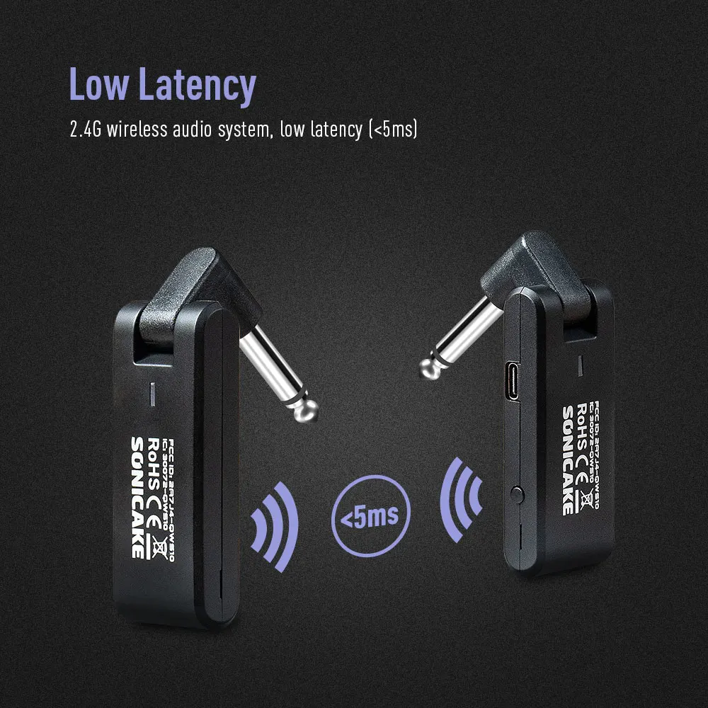 2.4G Rechargeable Guitar Audio Wireless System Guitar Transmitter Receiver for E