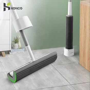 New Floor Cleaning Mop Squeeze Sponge Mop Wash-free Washing Lazy Mop with Sponge Mop Heads Household Cleaning Mop Bathroom Tools 1
