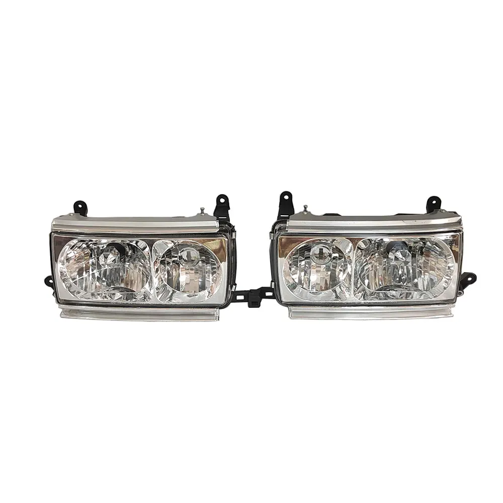 A SetCar Headlight Crystal Lamp For Toyota Land Cruiser LC80 FJ80