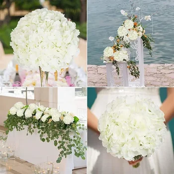 Silk Hydrangea Flowers 54 Petals Artificial Hydrangeas with Stem for Flower Arrangement Table Decor Wedding Home Decoration 6