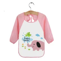 Baby Aprons Waterproof With Long Sleeve Baby Feeding Smock Bibs Baby Apron For Kids Eat Breastplate Children 1-3 Years
