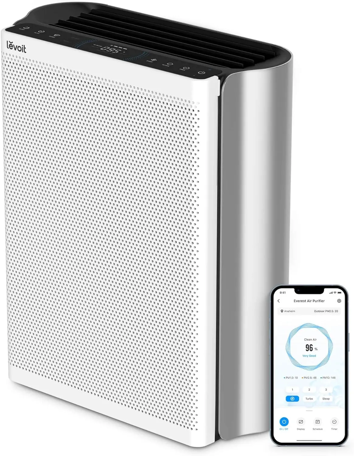 

LEVOIT Air Purifiers for Home Large Room with Washable Filter, 3-Channel Air Quality Monitor, Smart WiFi and Filter for Pets