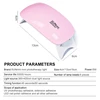 1PC 6W Mini Nail Dryer Machine Portable 6 LED UV Manicure Lamp Home Use Nail Lamp For Drying Polish Varnish With USB Cable 3