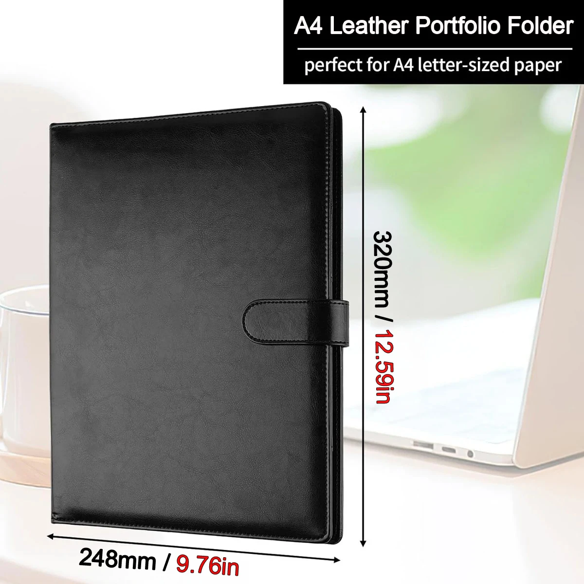 블랙 A4 가죽 Padfolio 파일 폴더, 클립보드 클립, 문서 정리함, 비즈니스 미팅 클램프, 사무실용 쓰기 패드