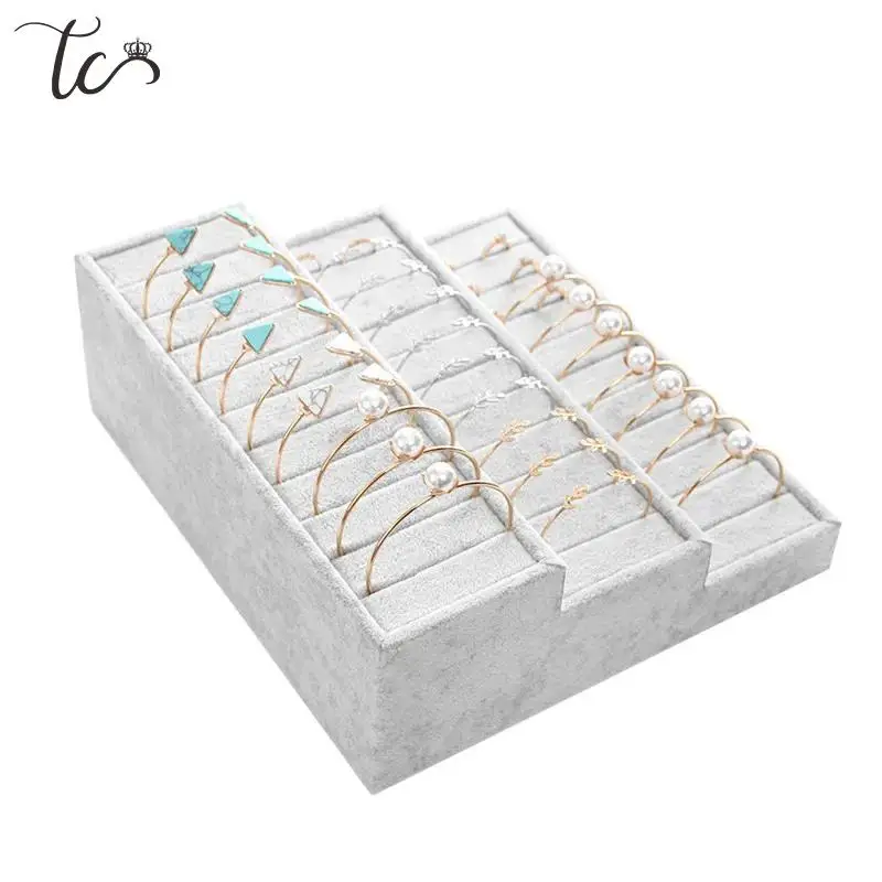 Bracelet Display Rack Three-Layer Trapezoidal Jewelry Storage Rack Bracelet Ring Earrings Counter Display Tray