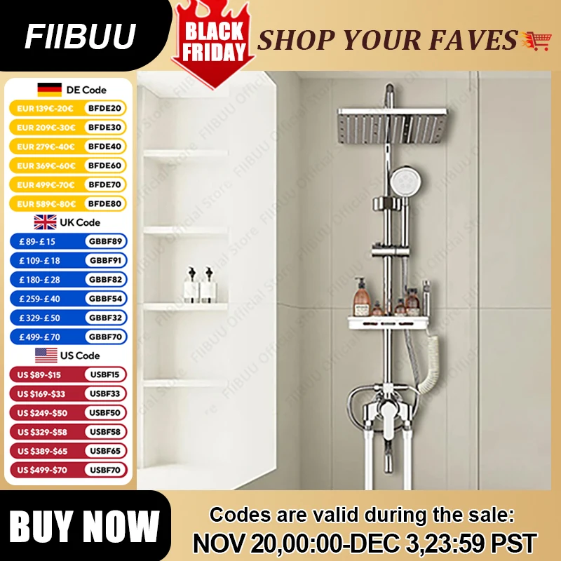 Rain Shower System น้ําตกหัวฝักบัวเซอร์ราวด์ Combo มือถือสเปรย์น้ําชุดฝักบัวปรับอุปกรณ์ห้องน้ํา 1