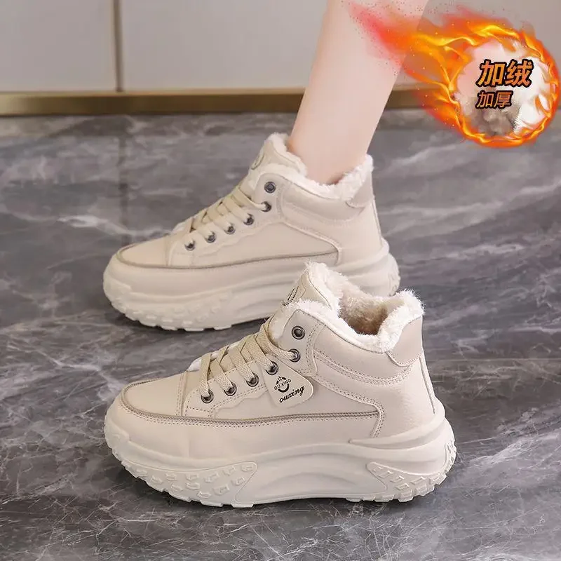 

2023 Женская хлопковая обувь с подкладкой, женская зимняя теплая обувь на флисовой подкладке для мам, Хлопковые женские кроссовки, женские кроссовки для женщин среднего возраста и с подкладкой