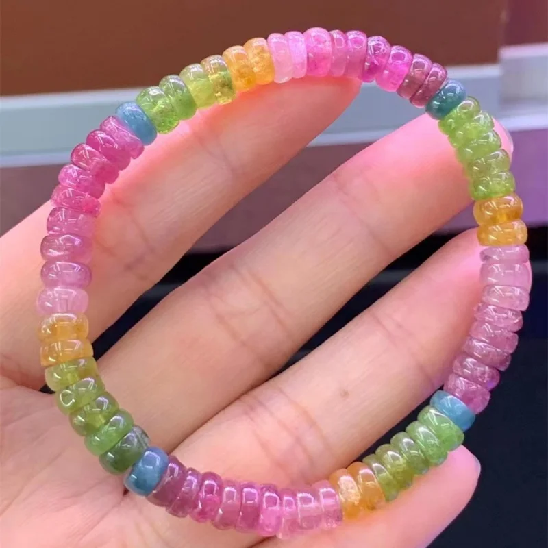 

Браслет с бусинами из натурального турмалина, прозрачный цвет, аксессуары для подвесок