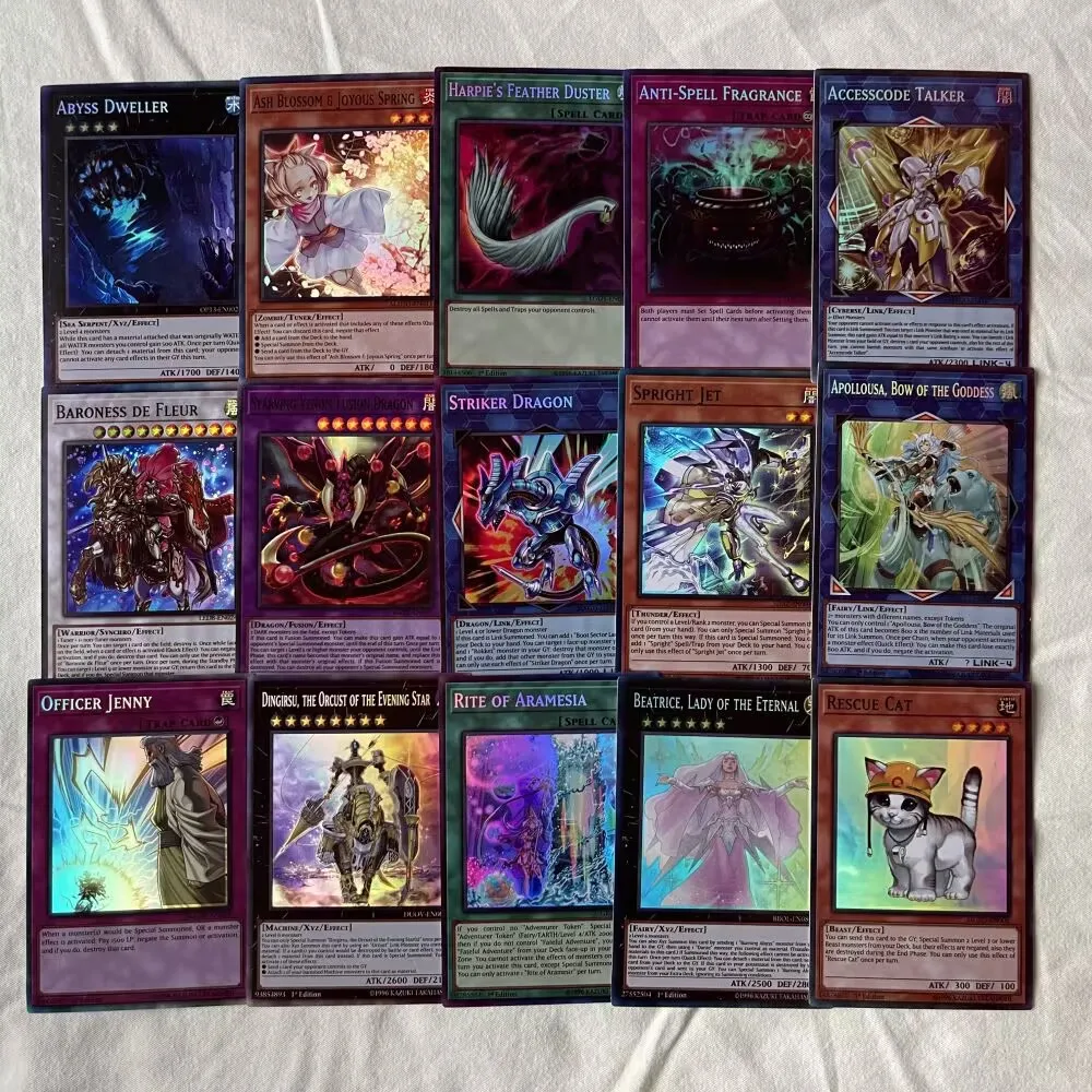 

Yu-Gi-Oh! Rare Color Flash Card Toy Yugioh Tearalaments Labrynth Ash Blossom Joyous Spring Table Games Competitive Paper Cards