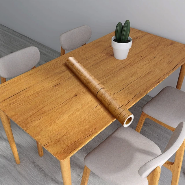 55 ซม.ไวนิลกันน้ําไม้ 3D สติกเกอร์สําหรับตู้เสื้อผ้าตู้เสื้อผ้าตู้เสื้อผ้าเฟอร์นิเจอร์ PVC Self Adhesive วอลล์เปเปอร์ตกแต่งบ้าน 1