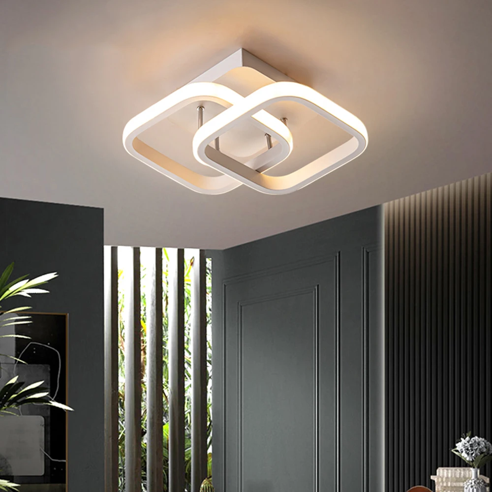 LED Chandelier Ceiling Chandelier LED Ceiling Light Square LED Chandeliers Dimmable Metal Ceiling Lighting Fixture for Living Rooms Bedrooms Hallway Office 20W
