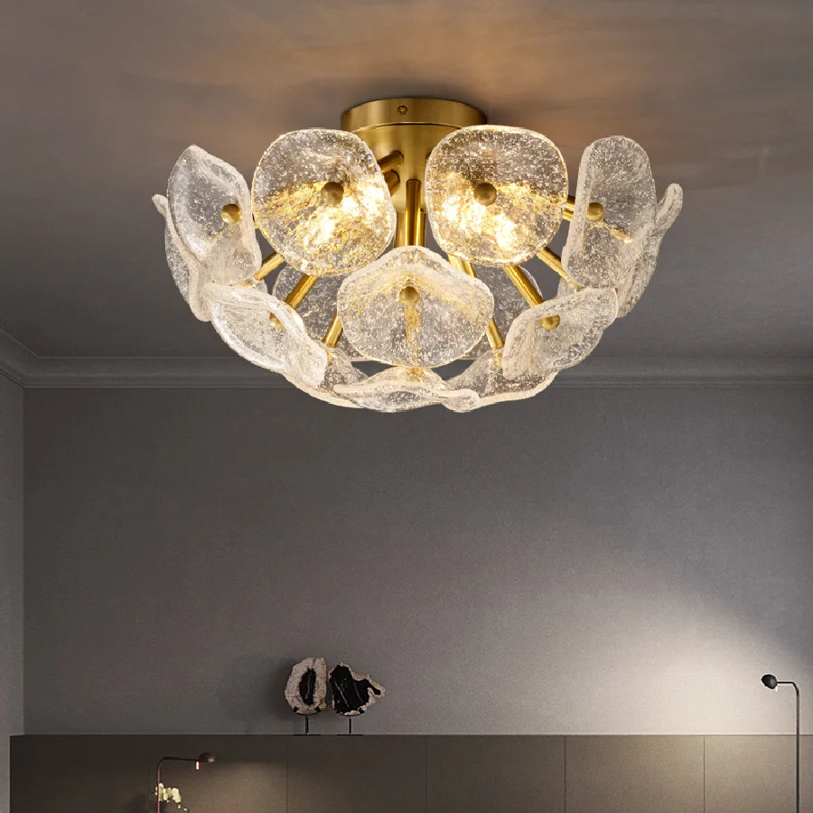 

Nordic Glass Ceiling lamp Retro Loft Vintage Ceiling Light Russia Dining Room Modern corridor copper G9 Ceiling Glass Lampshade