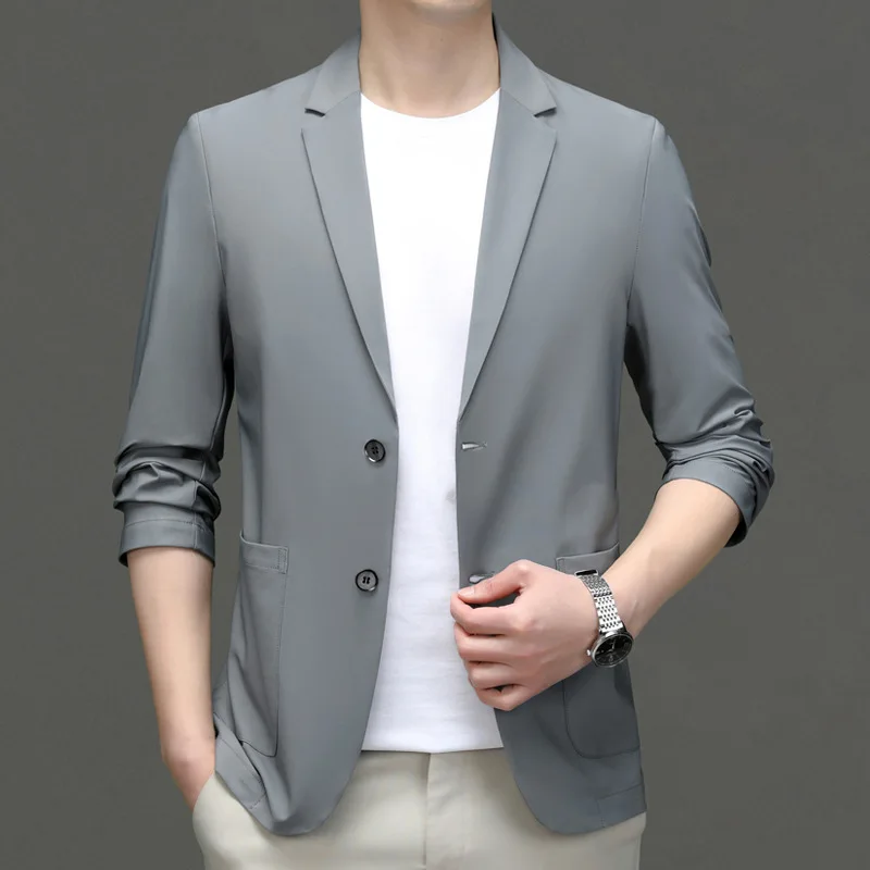 

6778-R-Season sun suit men 2023 new casual light suit men breathable skin coat middle-aged coat