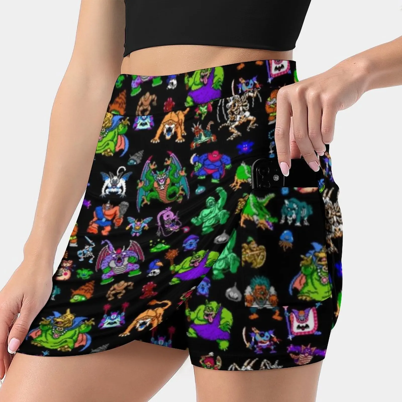 Dq Monsters Gonne Donna Moda 2022 Pantalone Minigonne Ufficio Gonna Corta Dragon Quest Dragon Quest Hero Nes Retro Pixel