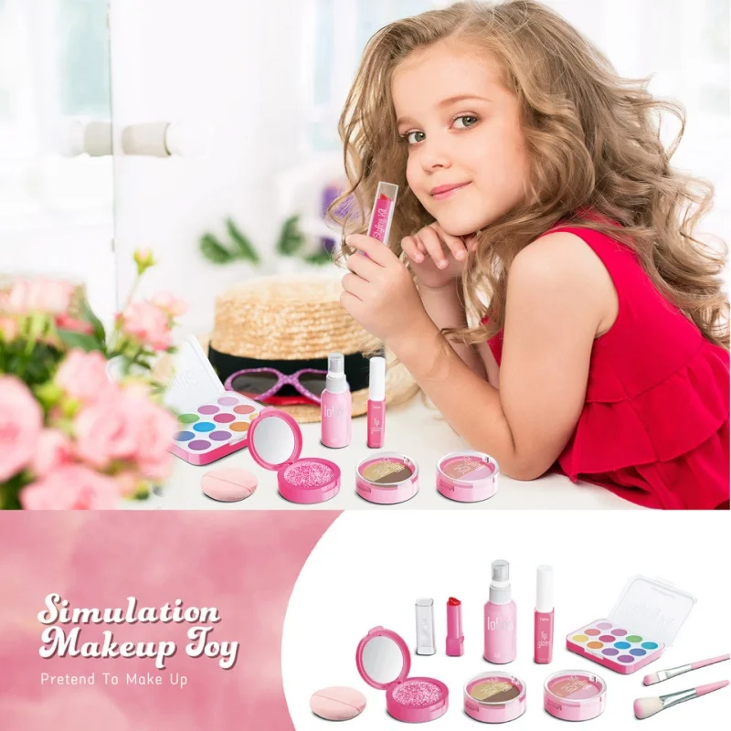 Kids Pretend Play Makeup Set for Girls Ages 3-6 makeup toy princess pretend toys cosmetics set