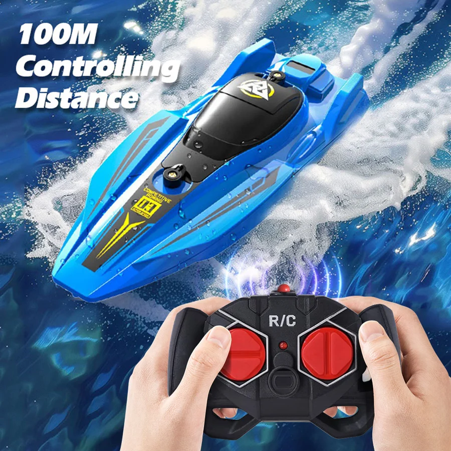 Bateau RC Télécommandé Étanche - 2.4GHz Rapide pour Enfants
