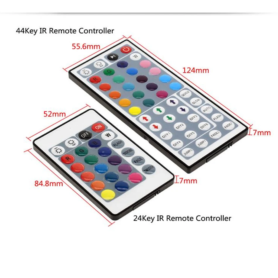 Description Picture 4 of itemDC5V 12V 24v 5050 2835 RGB LED Strip Light Mini 24key 44 Key IR Remote Wireless Controller