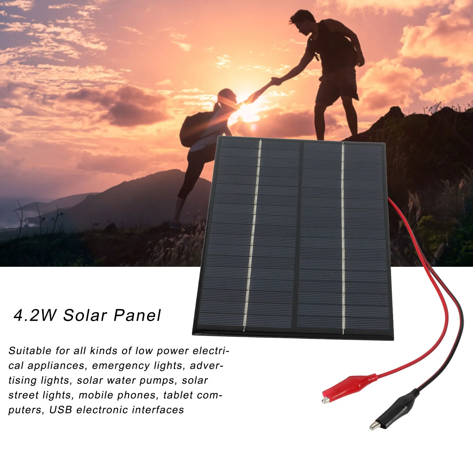 야외 여행용 태양 전지 패널 모듈, 높은 전환율, 4.2W, 18V, 4.2W, 0 230MA