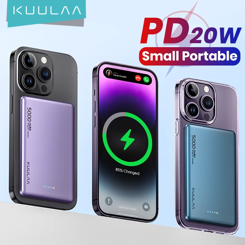 Kuulaa magsafe power bank 5000mah 20w kabelloses ladegerät externer