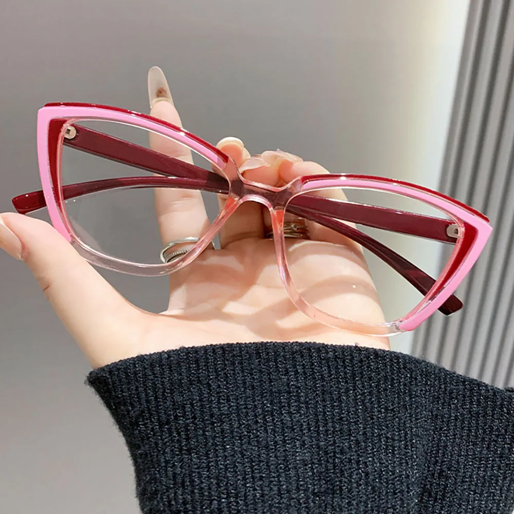 KLASSNUM Mode Cat Eye Lesebrille Plus Frauen Bunte Rahmen Presbyopie Brillen +1,0 1,5 2,0 2,5 3,0 3,5 + 4,0 Klare Gläser – Detail 4