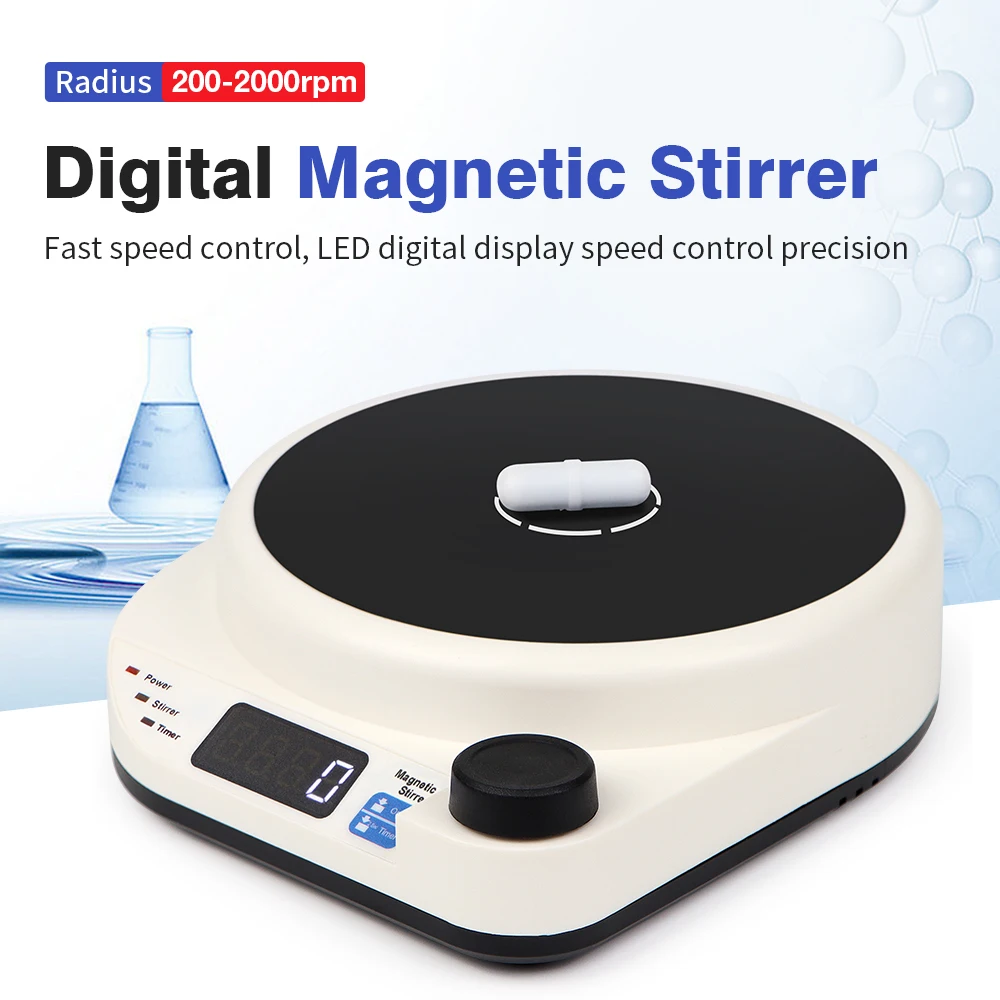 Lab Mini Magnetic Stirrer Laboratory Magnetic Mixer With Stir Bar 3000ml 5000ml Liquid Mixer EU Plug Portable Stirrer Plate magnetic stirrer