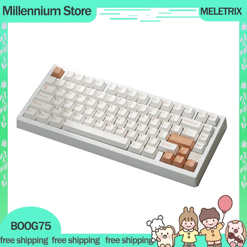 Tastiera Meletrix Boog75 Keycaps Pbt Interruttore Magnetico Cablato Guarnizione Della Tastiera Office Gamer 81Key Tastiere Per Windows Mac Ios Regalo