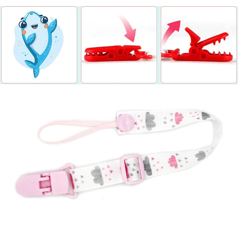 Cartoon Fixed Button Baby Pacifier Clip Chain Ribbon Dummy Soother Holder Chain Anti-drop Buckle Strap Pacifier Baby Feeding pacifier clip pacifier chain pacifier accessories