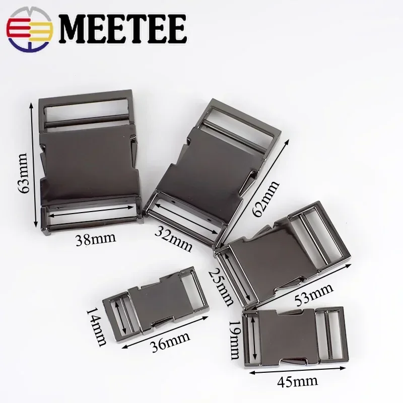 4Pcs Meetee Metal Side Release Buckles 14/19/25/31/38/50mm Pet