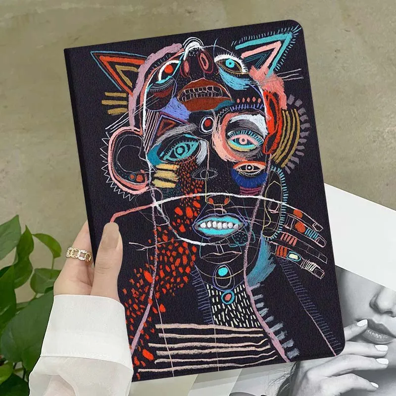 Cartoon Abstract Face Art Tablet Case Gift