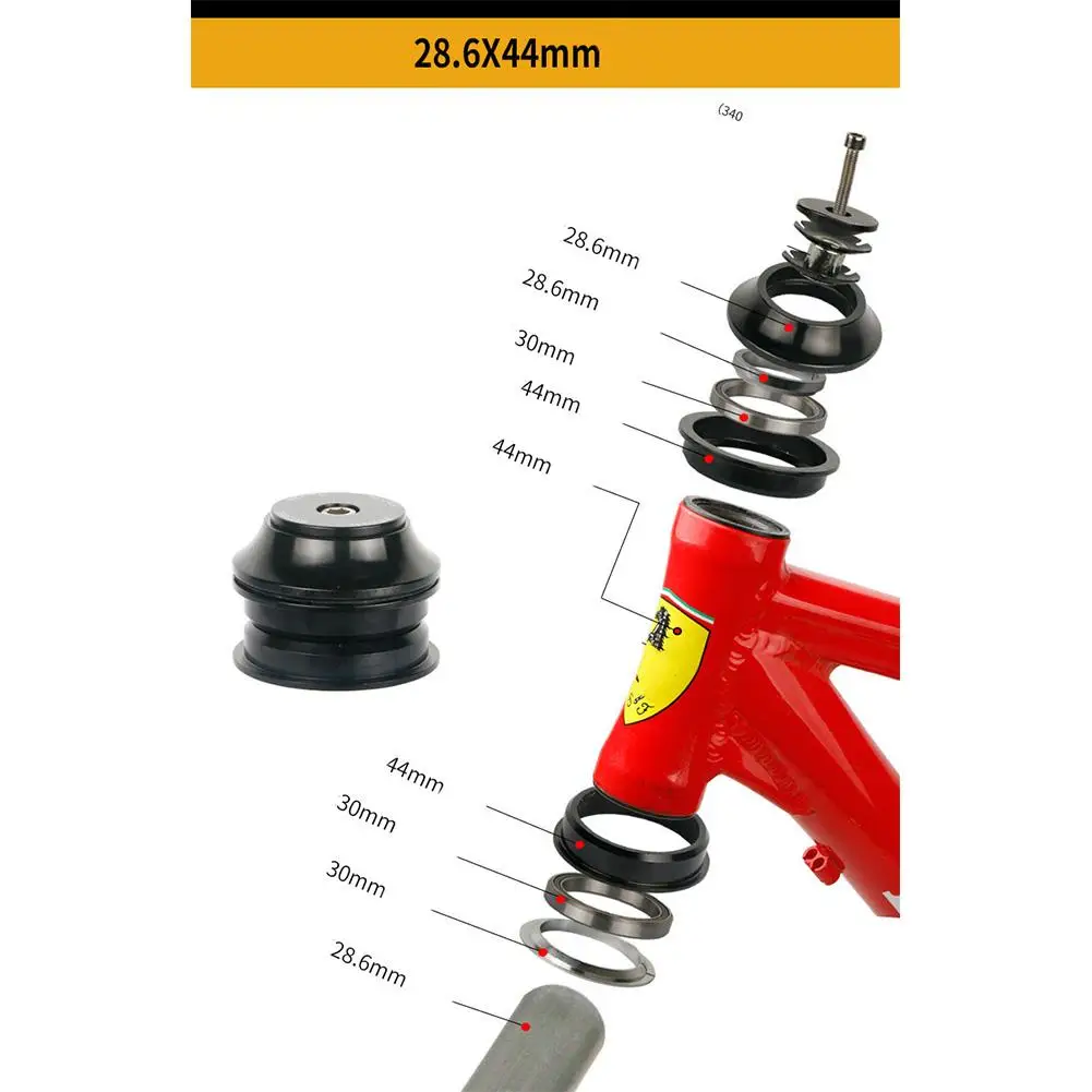 Bike Headset Bearings Fixed Gear Bicycle Bearing Set 34/44mm Road Bike Steering Column Headset