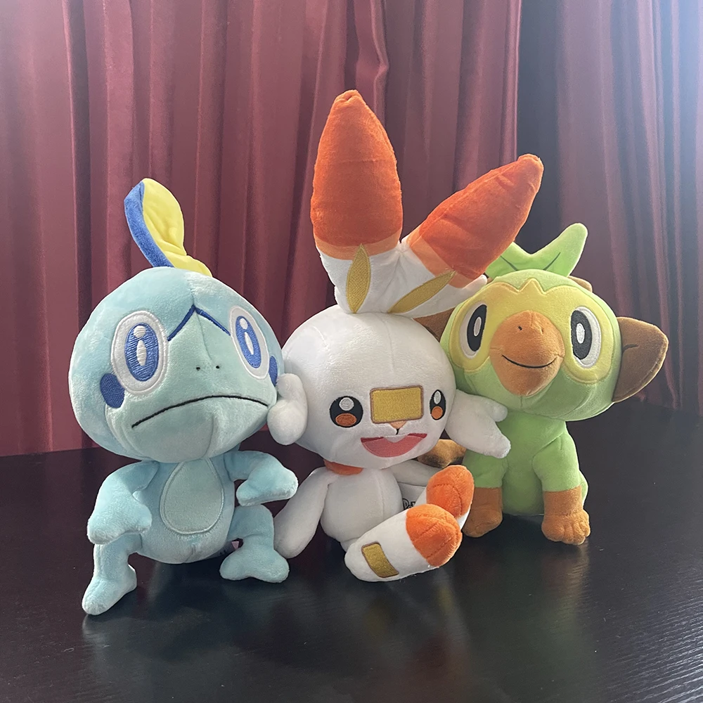 Pokemon Plush Sobble Grookey Scorbunny Plush Stuffed Doll Sword Shield Initial Elf Animal Toys Hobbies Collection Birthday Gift