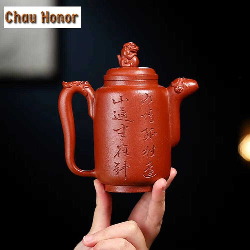320ml Chinese Yixing Purple Clay Tea Pot Handmade Beauty Purple Mud Kettle Raw Ore Zisha Filter Teaware Tea Accessories Gift