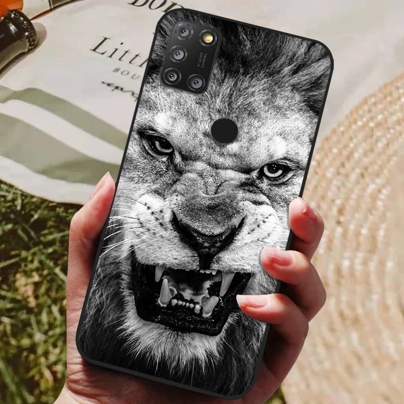 Luxurious Animal Design Soft Silicone Phone Case – Wolf & Lion Theme