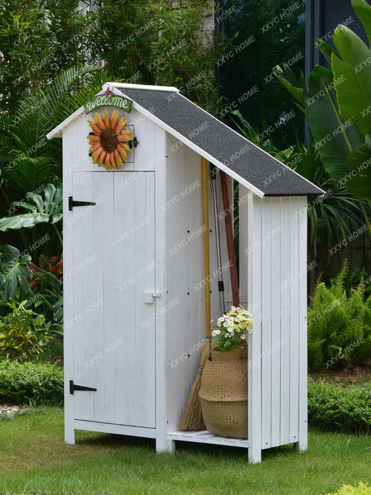 

Шкаф для хранения инструментов на открытом воздухе, функциональный отсек для перчаток, для защиты от дождя, для двора из массива дерева