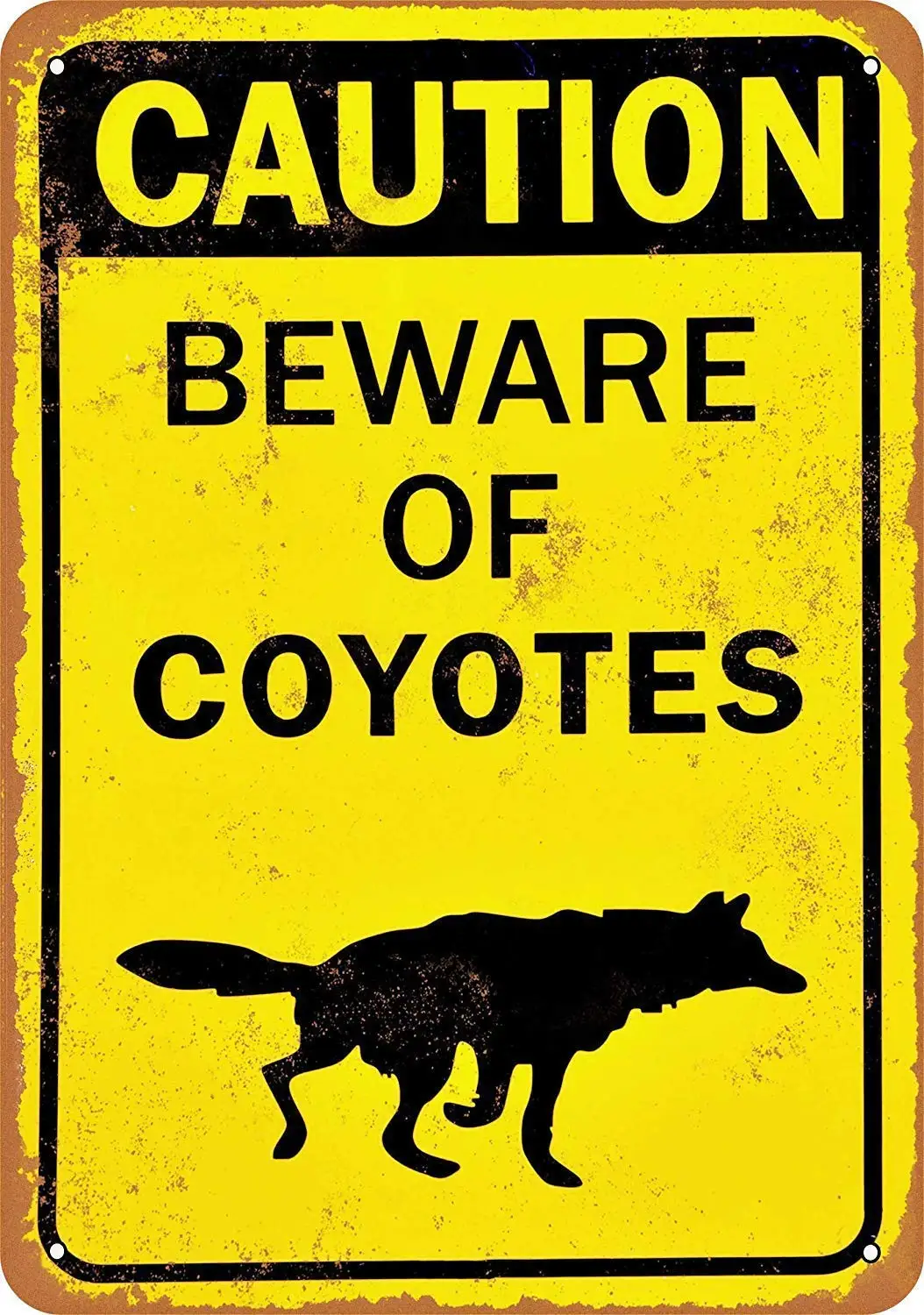 

Bobdsa Mrute Beware of Coyotes Retro Metal Painted Art Poster Metal Iron Painting Tin Wall Signs Decoration Plaque Warning Bar C