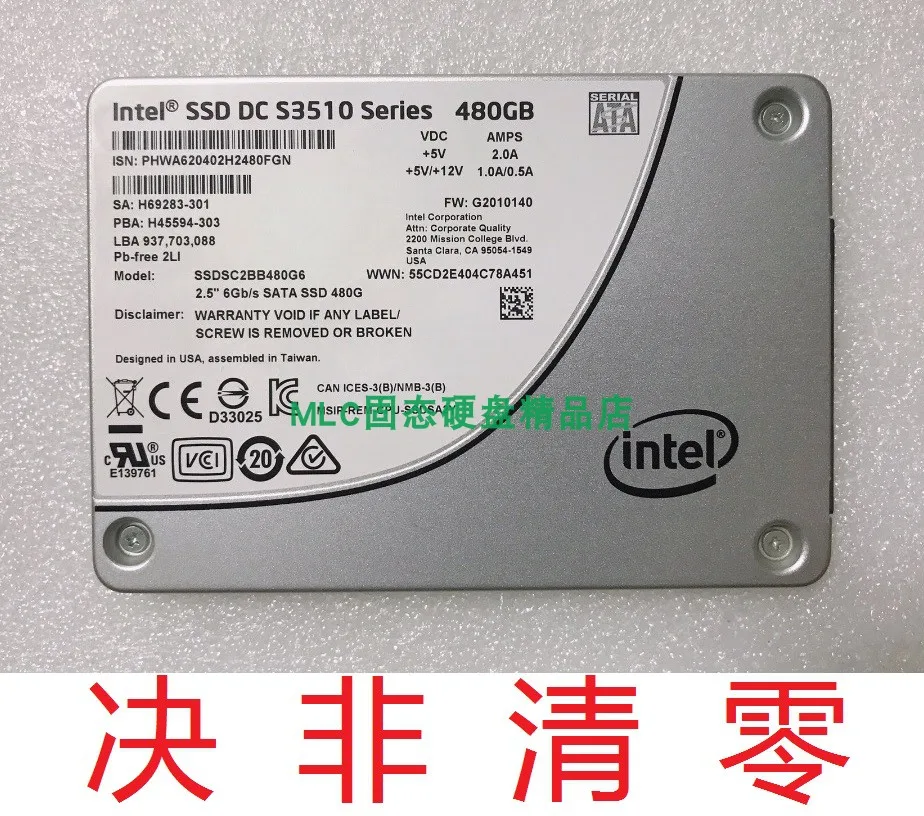 Ssd Enterprise Per Intel Ssd Dc Serie S3510 480Gb 6 Gb/S Sata 2.5''