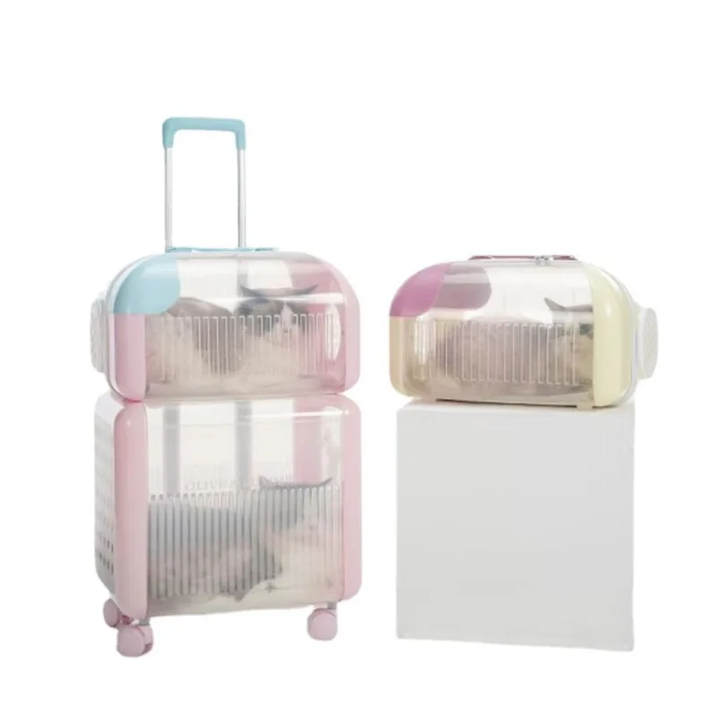 Pet Outing Bubble Trolley Case, Lightweight Accessories for Cats, Transparent Backpack Cage, Carriers Tools, Pet Supplies